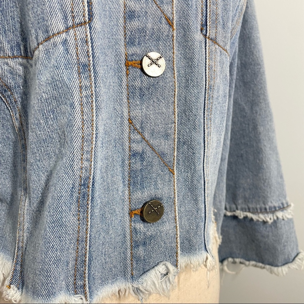 Unpublished Washed Cut Off Denim Jacket - Picture 10 of 11